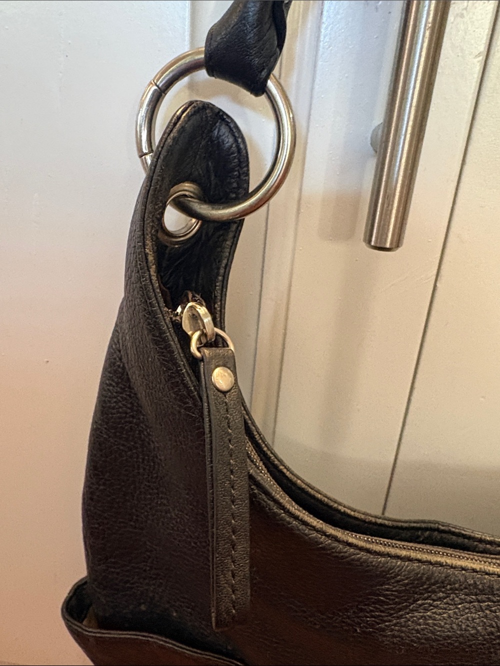 Classic Black international Leather Hobo Shoulder Bag - Picture 4 of 4